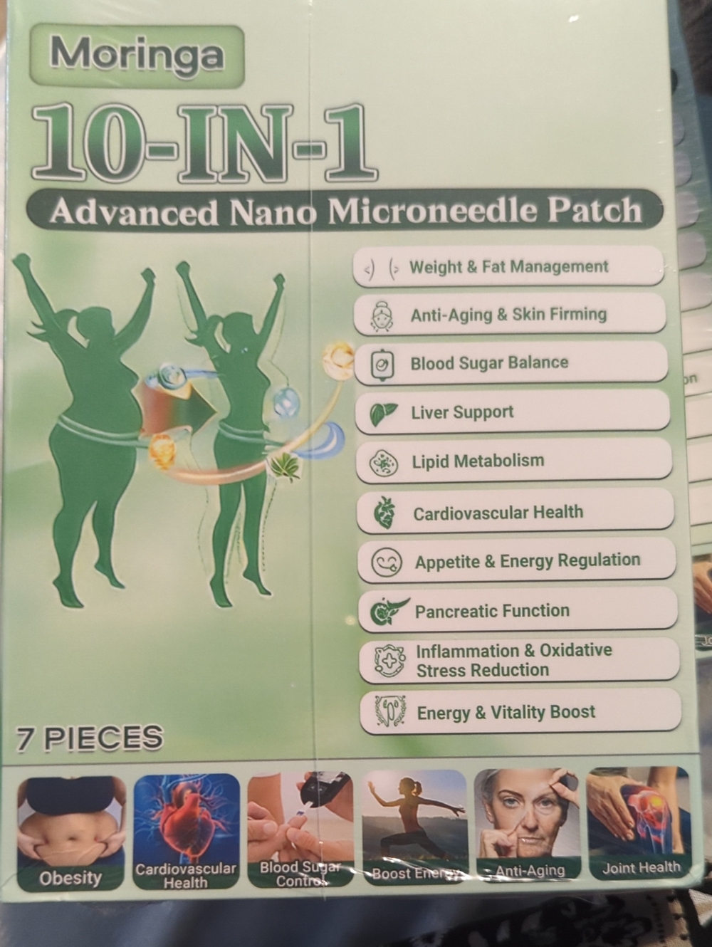 Moringa 10-IN-1 Advanced Nano Microneedle Patch - Green